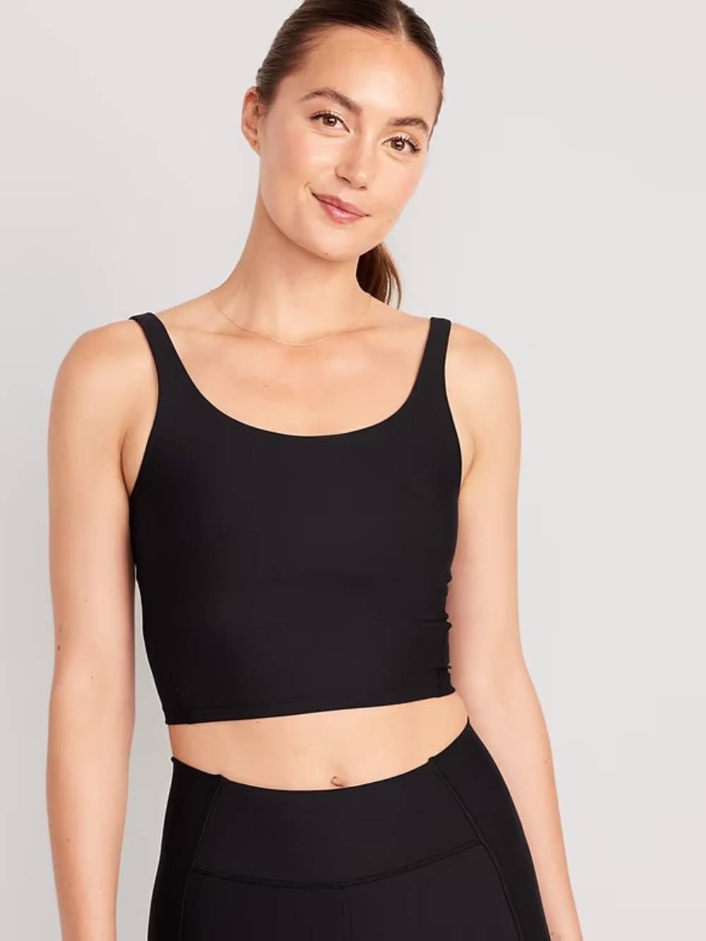 Bundle of 4- Old Navy Longline Workout Tanks, Medium, 1 navy, 2 black, 1 white